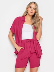 Long Tall Sally Pink Crinkle Shorts - Image 1 of 4