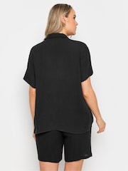 Long Tall Sally Black Crinkle Co-ord Shirt - Image 3 of 4