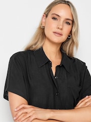 Long Tall Sally Black Crinkle Co-ord Shirt - Image 4 of 4