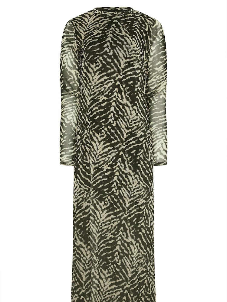 Long Tall Sally Black Tall Abstract Print Mesh Midaxi Dress - Image 5 of 5
