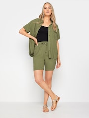 Long Tall Sally Green Crinkle Co-ord Shirt - Image 2 of 4