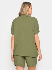Long Tall Sally Green Crinkle Co-ord Shirt - Image 3 of 4