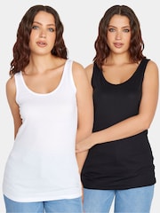 Long Tall Sally Black Vests 2 Pack - Image 2 of 13