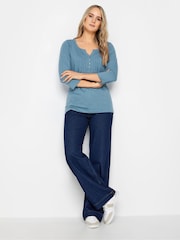 Long Tall Sally Blue & Pink 100% Cotton Henley Tops 2 Pack - Image 2 of 5