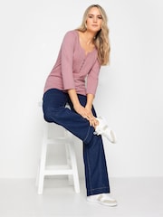 Long Tall Sally Blue & Pink 100% Cotton Henley Tops 2 Pack - Image 3 of 5