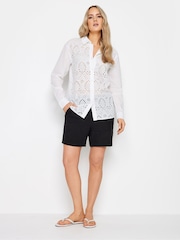 Long Tall Sally White Broderie Long Sleeve Shirt - Image 2 of 4