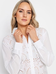 Long Tall Sally White Broderie Long Sleeve Shirt - Image 4 of 4