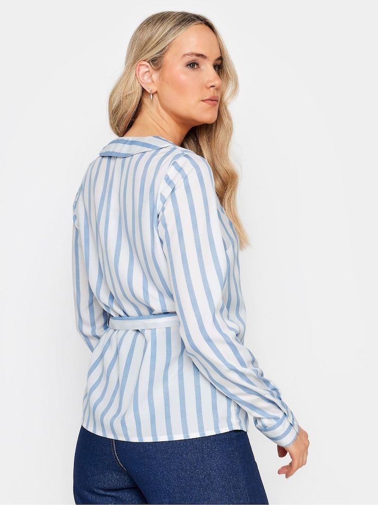 Azul y blanco - Top cruzado de rayas con cuello de Long Tall Sally - Imagen 2 de 6 Azul y blanco - Top cruzado de rayas con cuello de Long Tall Sally - Imagen 2 de 6