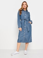 M&Co Blue Petite Tencel Denim Midi Dress - Image 1 of 4