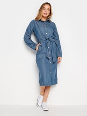 M&Co Blue Petite Tencel Denim Midi Dress - Image 2 of 4
