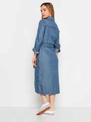 M&Co Blue Petite Tencel Denim Midi Dress - Image 3 of 4
