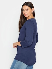 Long Tall Sally Mid Blue 100% Cotton Henley Tops 2 Pack - Image 5 of 5