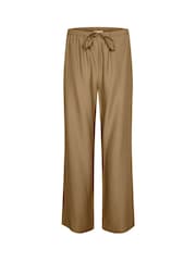 Cream Khaki Lori Wide Leg Drawstring Waist Trousers - Image 5 of 6