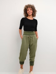 Cream Green Line Elastic Waist Capri Trousers - Image 3 of 5