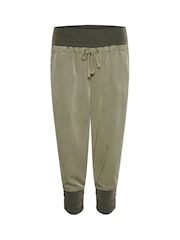 Cream Green Line Elastic Waist Capri Trousers - Image 4 of 5