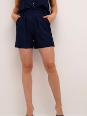 Cream Blue Lori High-waisted Wide Leg Shorts - Image 1 of 5