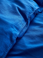 Content by Terence Conran Conran Blue Relaxed Cotton Linen Duvet Cover Set - Image 3 of 4
