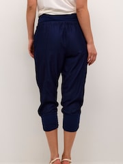 Cream Line Elastic Waist Capri Trousers - Image 3 of 6