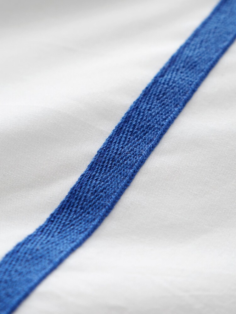 Content by Terence Conran Navy Herringbone Trim Stripe 100% Cotton Duvet Cover Set - Image 4 of 4