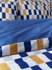 Content by Terence Conran Blue Oblong Checkerboard 100% Cotton Duvet Cover Set - Image 3 of 4