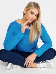 M&Co Blue Open Knit Detail Jumper - Image 1 of 4