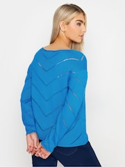 M&Co Blue Open Knit Detail Jumper - Image 3 of 4