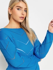 M&Co Blue Open Knit Detail Jumper - Image 4 of 4