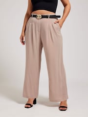 Yours Curve Pink Pleated Front Trousers - Image 1 of 4