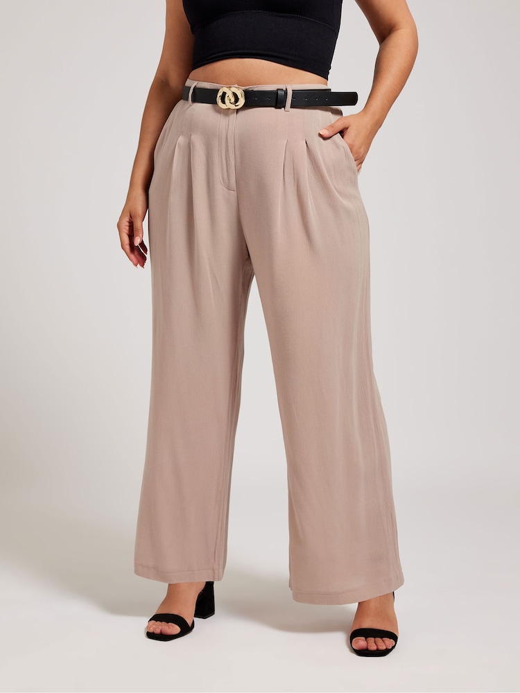 Yours Curve Pink Pleated Front Trousers - Image 1 of 4