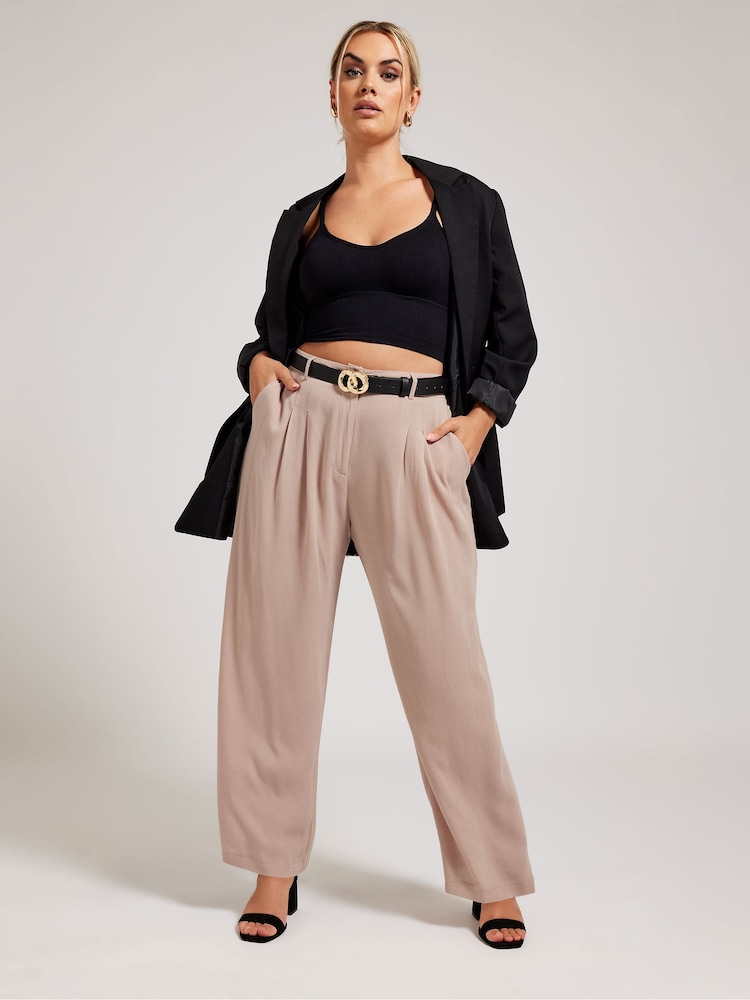 Yours Curve Pink Pleated Front Trousers - Image 2 of 4