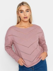 M&Co Pink Open Knit Detail Jumper - Image 1 of 4