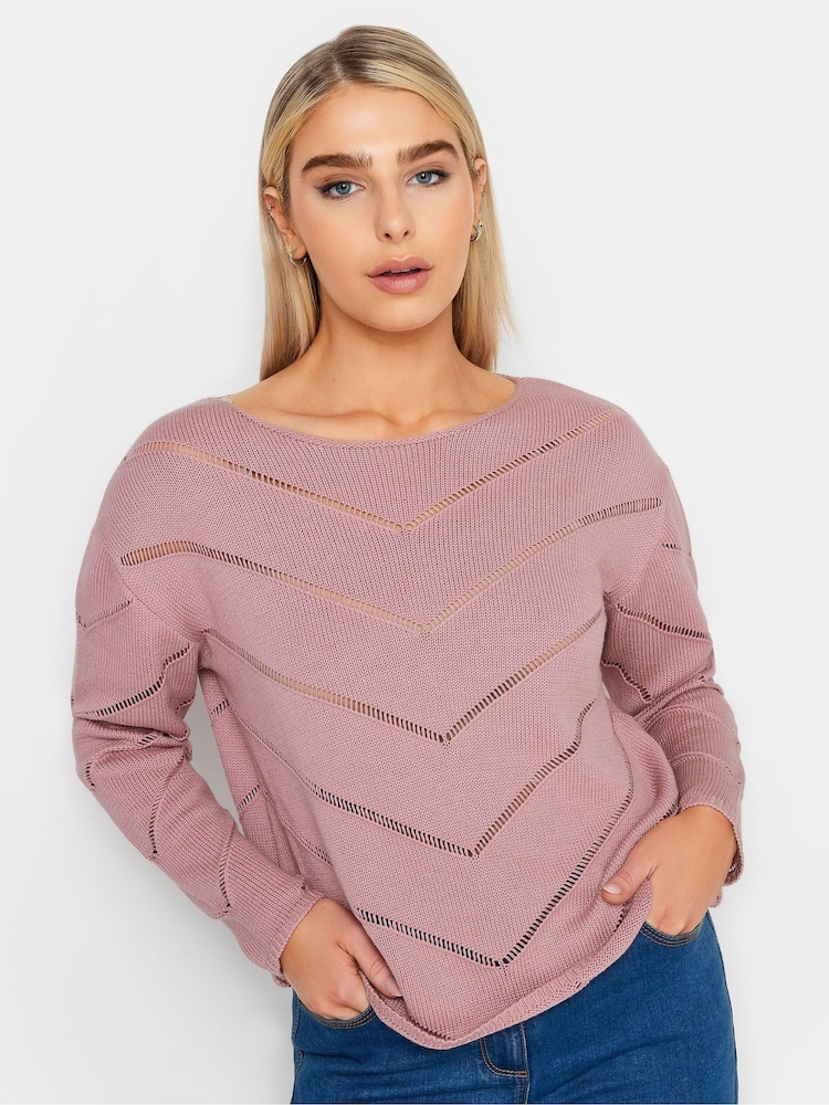 M&Co Pink Open Knit Detail Jumper - Image 1 of 4