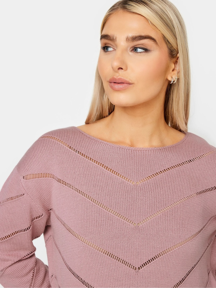 M&Co Pink Open Knit Detail Jumper - Image 4 of 4