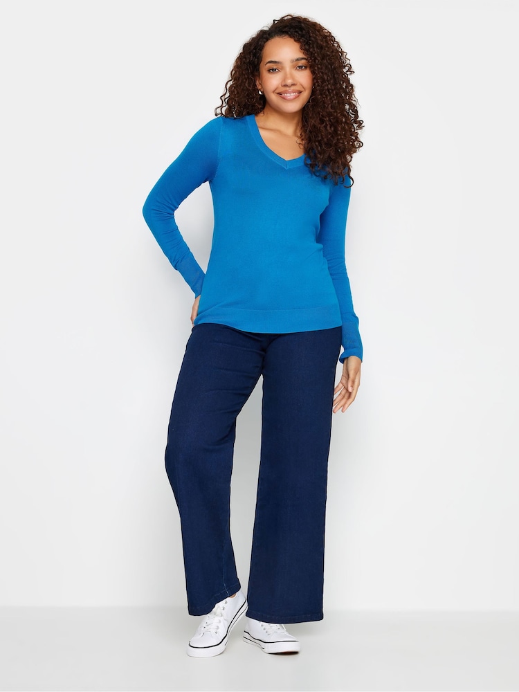 M&Co Blue V-Neck Jumper - Image 2 of 4