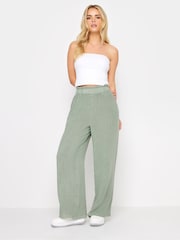PixieGirl Petite Green Wide Leg Trousers - Image 1 of 4