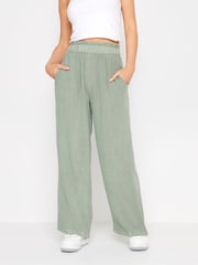 PixieGirl Petite Green Wide Leg Trousers - Image 2 of 4