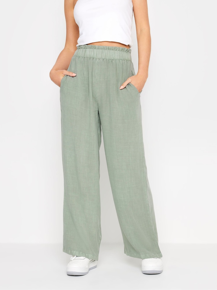 PixieGirl Petite Green Wide Leg Trousers - Image 2 of 4