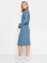 PixieGirl Petite Blue Denim Belted Dress - Image 3 of 4