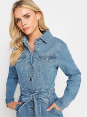 PixieGirl Petite Blue Denim Belted Dress - Image 4 of 4