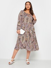 Yours Curve Pink Mini Long Sleeve Dress - Image 1 of 4