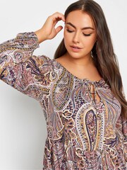 Yours Curve Pink Mini Long Sleeve Dress - Image 4 of 4