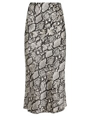 PixieGirl Petite Black Snake Print Satin Midaxi Skirt - Image 6 of 6