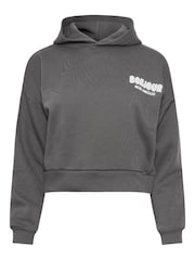 PixieGirl Petite Bonjour Mon Amour Slogan Cropped Hoodie - Imaginea 6 din 6