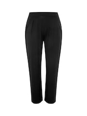 Yours Curve Black Pleated Front Wide Leg Trousers - Image 3 of 5