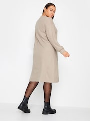 Yours Curve Cream Soft Touch Jumper Dress - Image 2 of 4