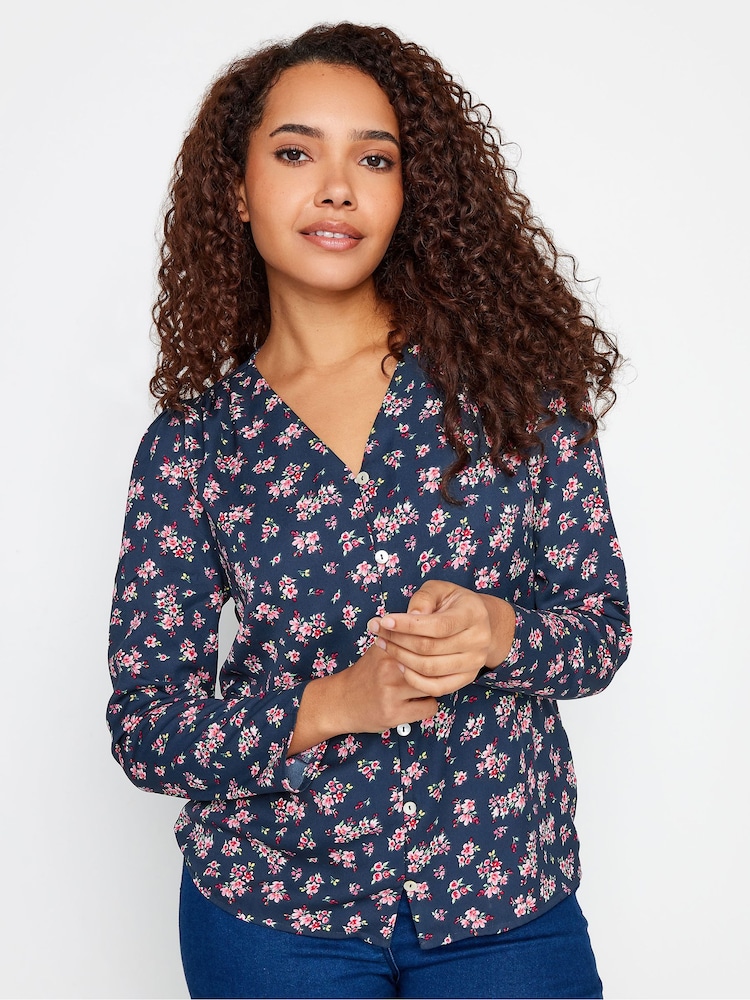 M&Co Blue Long Sleeve Blouse - Image 1 of 4