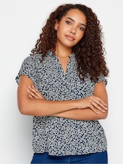 M&Co Blue Animal Print Blouse - Image 1 of 4
