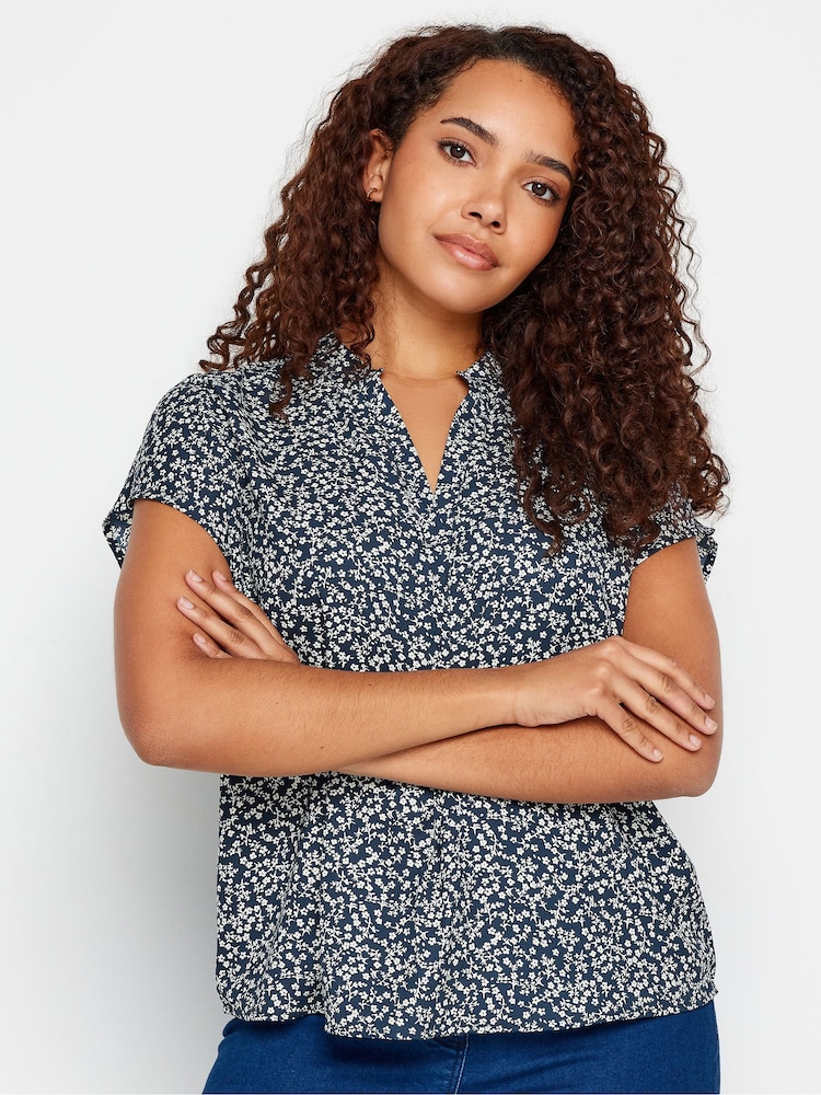 M&Co Blue Animal Print Blouse - Image 1 of 4