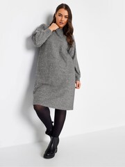 Yours Curve Grey Soft Touch Jumper Dress - Image 1 of 4