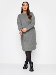 Yours Curve Grey Soft Touch Jumper Dress - Image 2 of 4